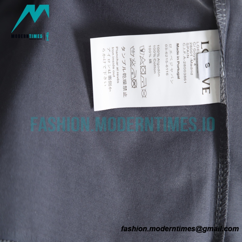 Loewe - 23SS Color Contrast Embroidered Logo Round Neck Short-sleeved T-shirt