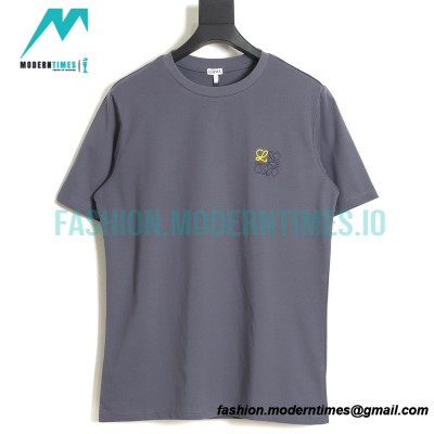 Loewe - 23SS Color Contrast Embroidered Logo Round Neck Short-sleeved T-shirt