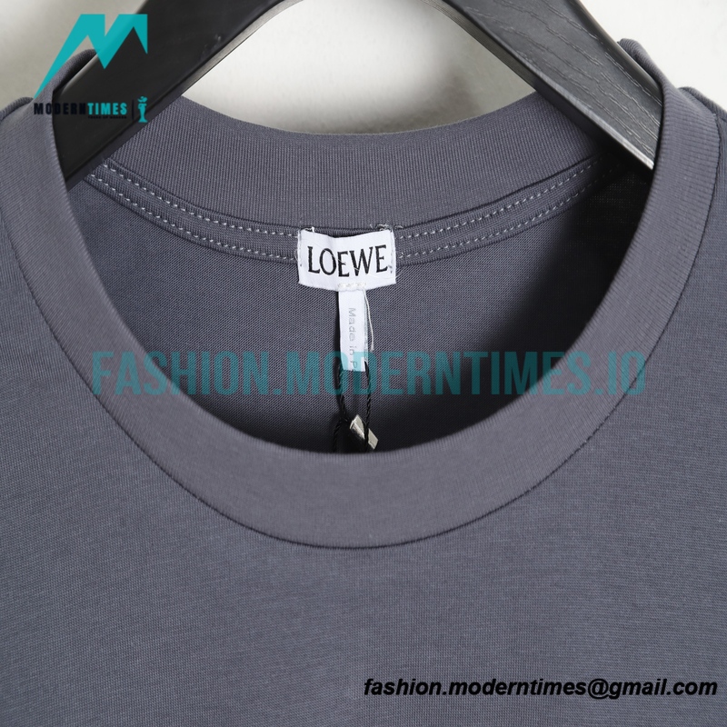 Loewe - 23SS Color Contrast Embroidered Logo Round Neck Short-sleeved T-shirt