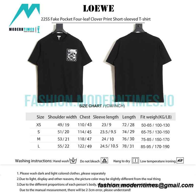 Loewe - 22SS Fake Pocket Four-leaf Clover Print Short-sleeved T-shirt