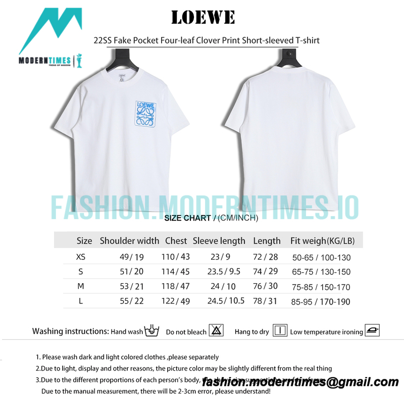 Loewe - 22SS Fake Pocket Four-leaf Clover Print Short-sleeved T-shirt