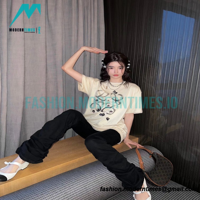 Loewe - 22SS Sketch Charcoal Briquettes Print Short Sleeve T-shirt