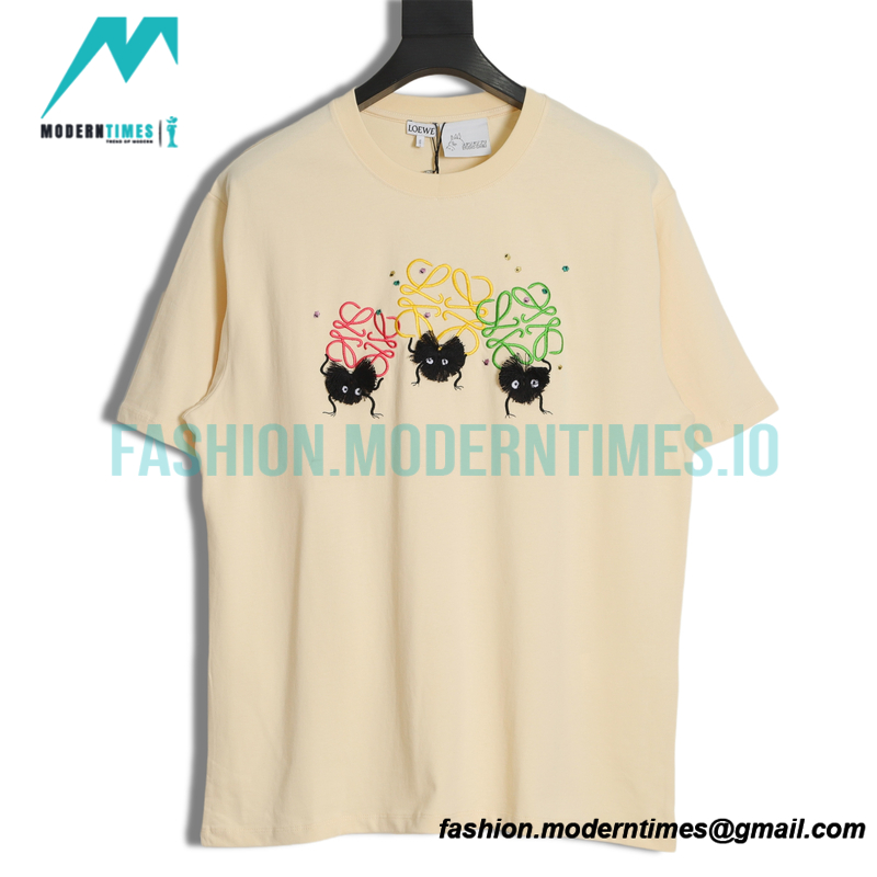 Loewe - 22SS Embroidered Briquettes Short Sleeve T-shirt