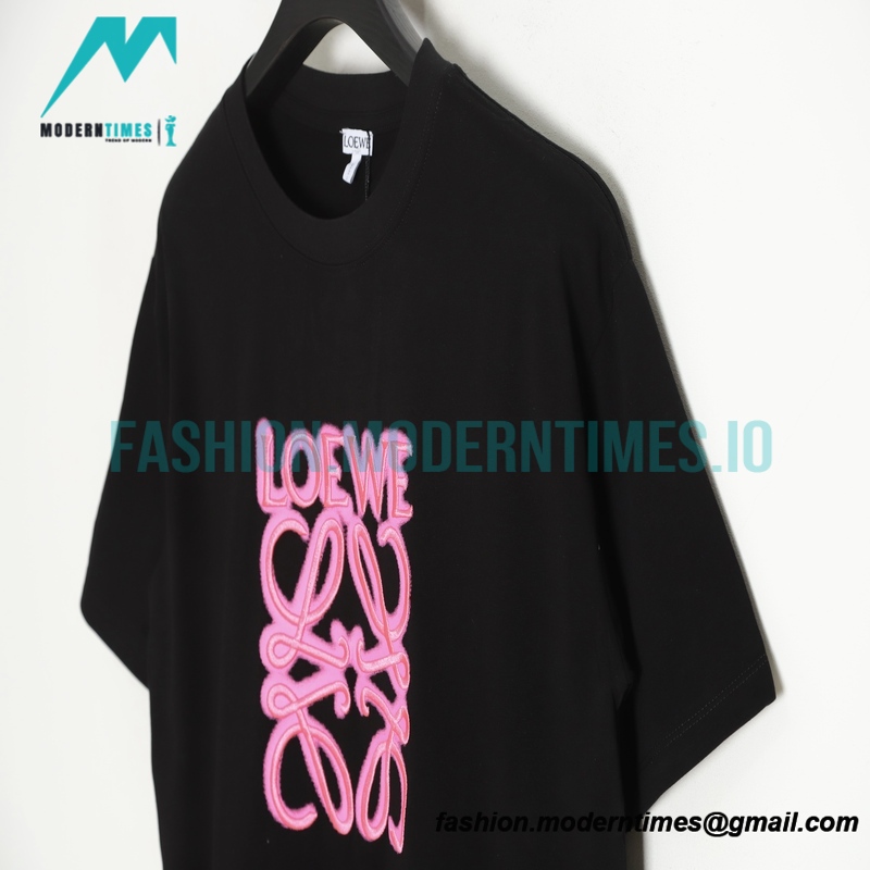 Loewe - 22SS Fluorescent Black Four-leaf Clover Short-sleeved T-shirt