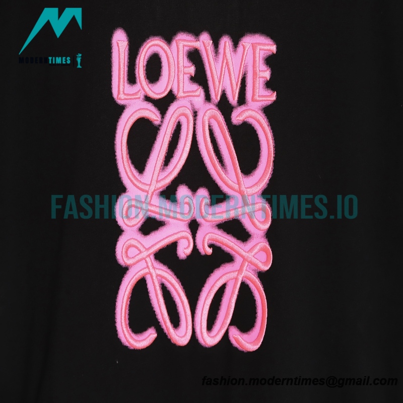 Loewe - 22SS Fluorescent Black Four-leaf Clover Short-sleeved T-shirt