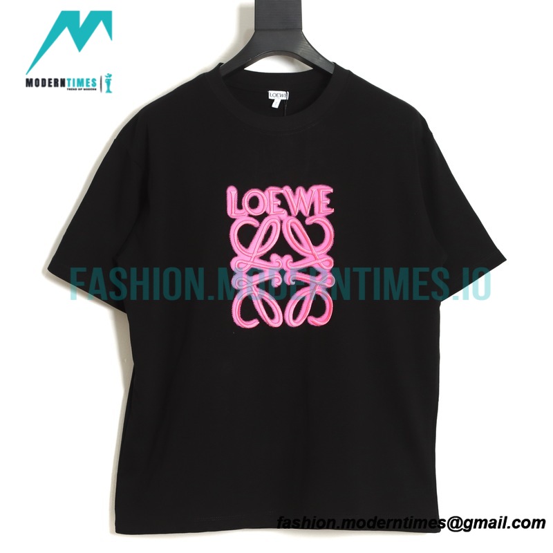 Loewe - 22SS Fluorescent Black Four-leaf Clover Short-sleeved T-shirt