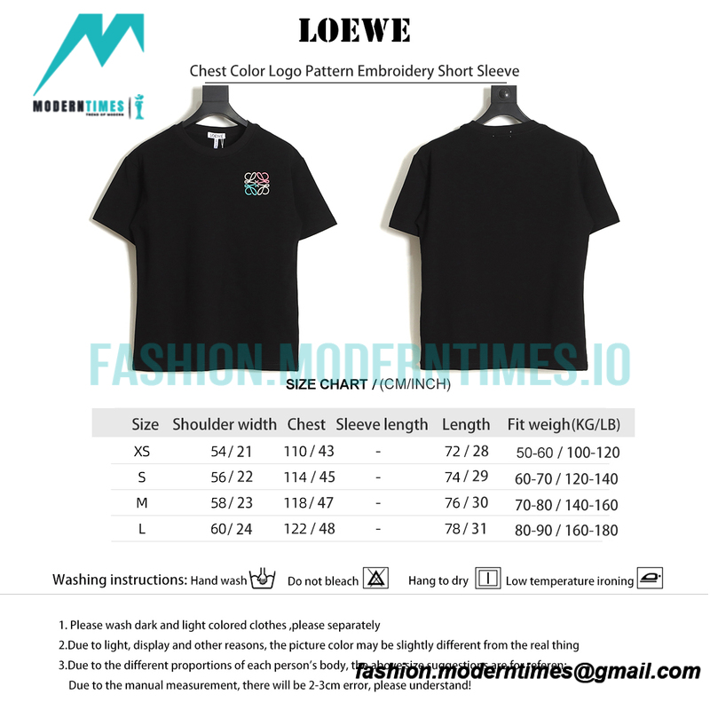Loewe - Chest Color Logo Pattern Embroidery Short Sleeve
