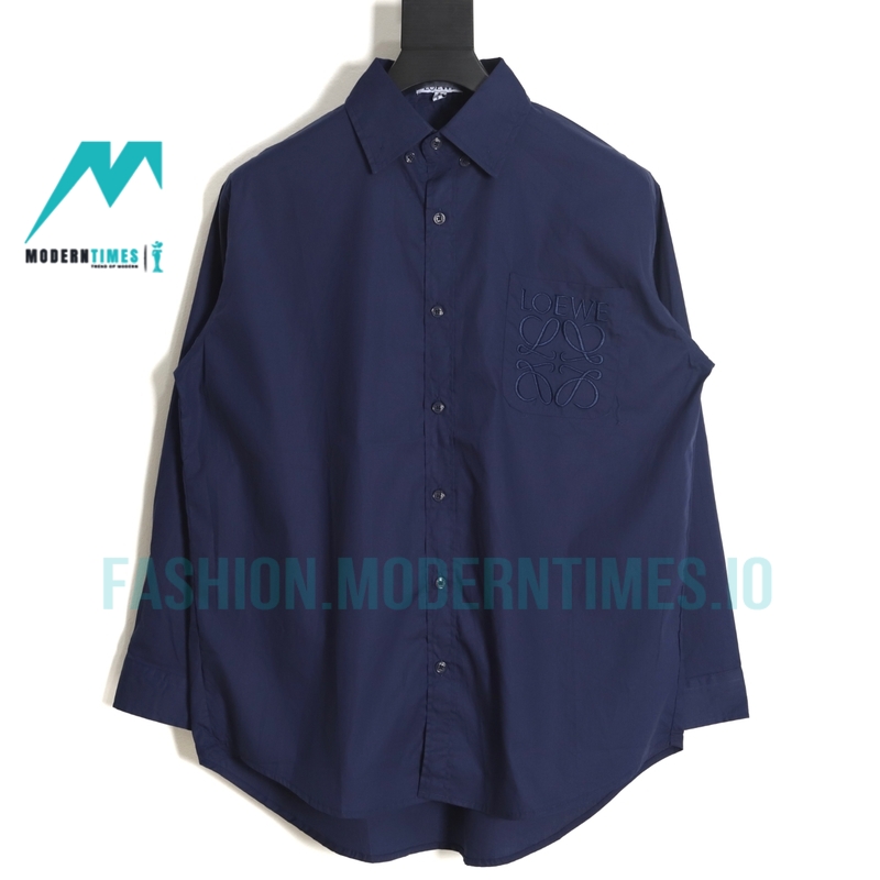Loewe - Logo Three-dimensional Embroidered Long Sleeve Shirt
