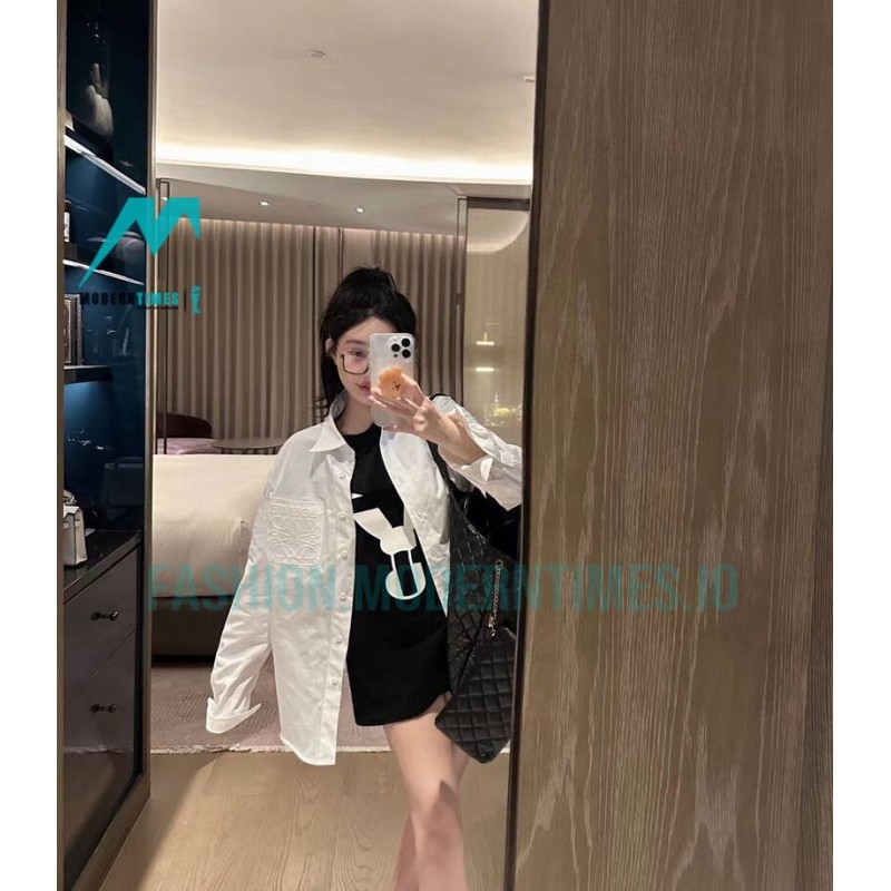 Loewe - Logo Three-dimensional Embroidered Long Sleeve Shirt