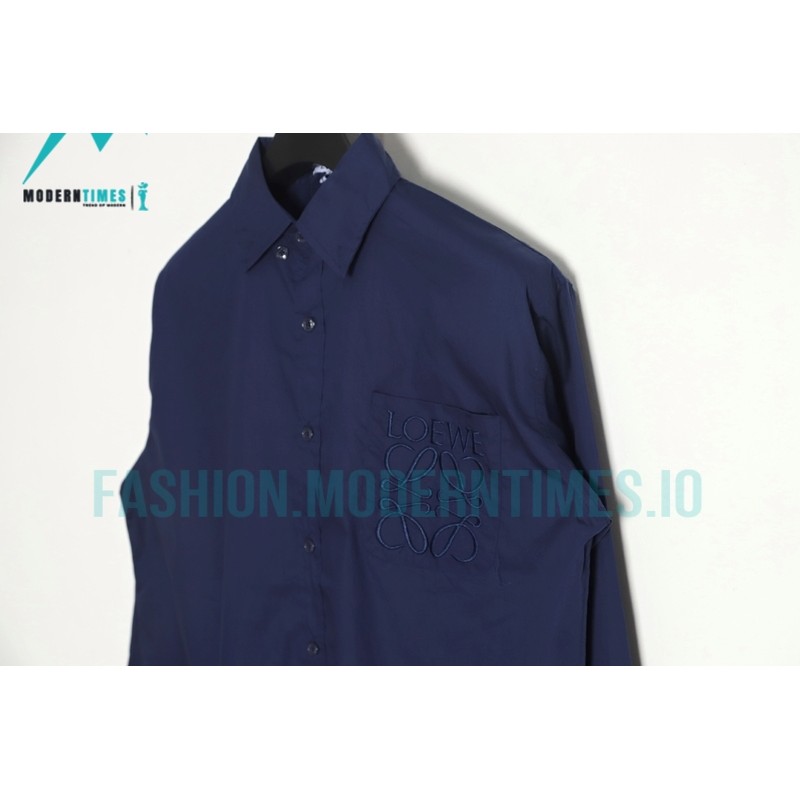 Loewe - Logo Three-dimensional Embroidered Long Sleeve Shirt
