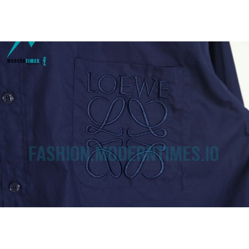 Loewe - Logo Three-dimensional Embroidered Long Sleeve Shirt