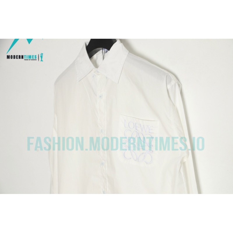 Loewe - Logo Three-dimensional Embroidered Long Sleeve Shirt