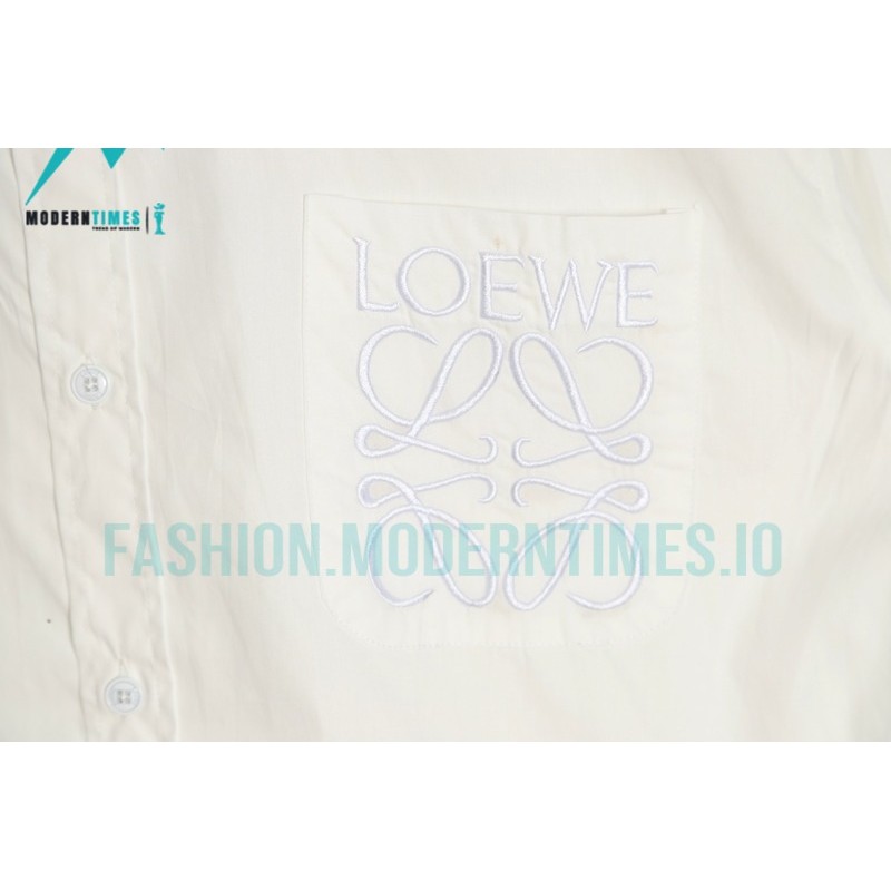 Loewe - Logo Three-dimensional Embroidered Long Sleeve Shirt