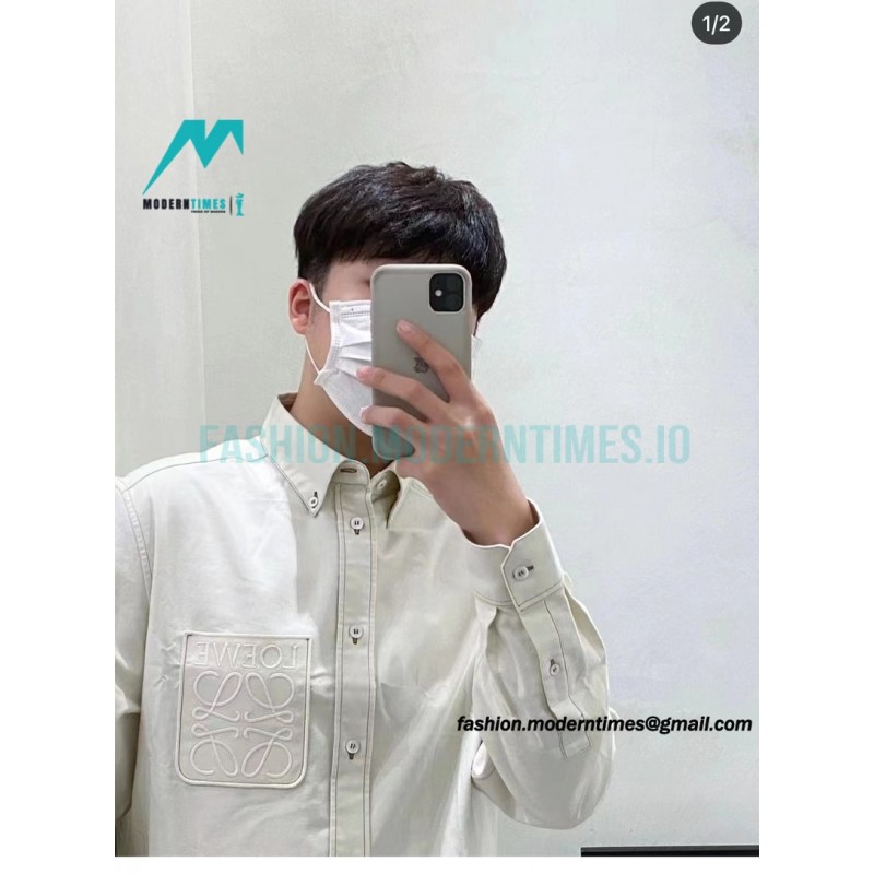 Loewe - 22FW Four-leaf Clover Pocket Long Shirt