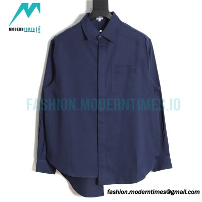 Loewe - 23SS Irregular Solid Color Long Sleeve Shirt