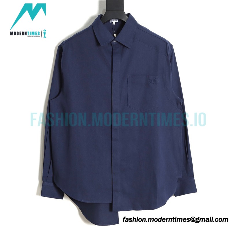 Loewe - 23SS Irregular Solid Color Long Sleeve Shirt