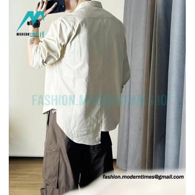 Loewe - 23SS Irregular Solid Color Long Sleeve Shirt