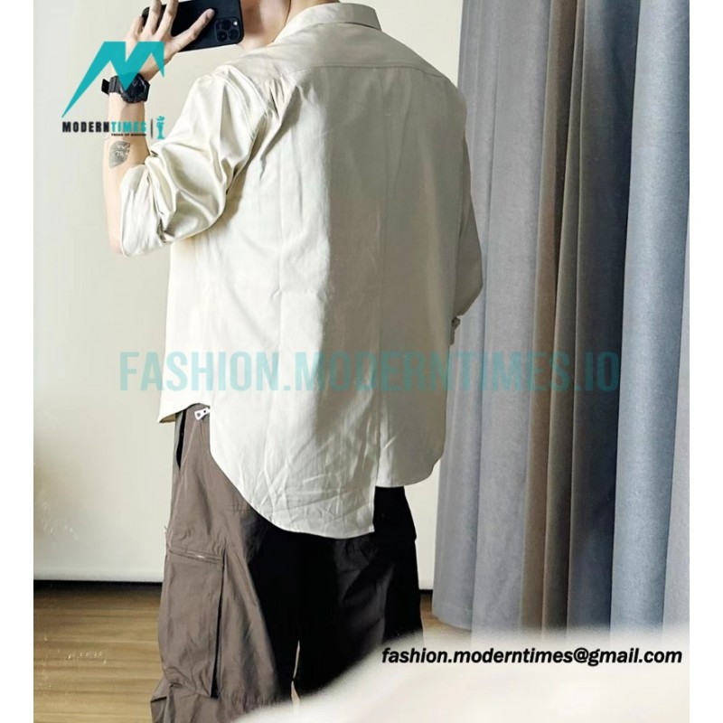 Loewe - 23SS Irregular Solid Color Long Sleeve Shirt