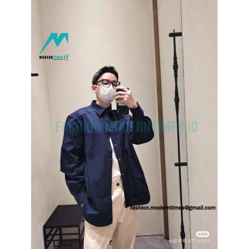 Loewe - 23SS Irregular Solid Color Long Sleeve Shirt