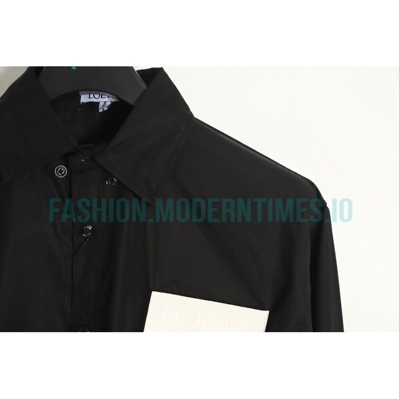 Loewe - Leather Label Pocket Embroidered Shirt With Long Sleeves