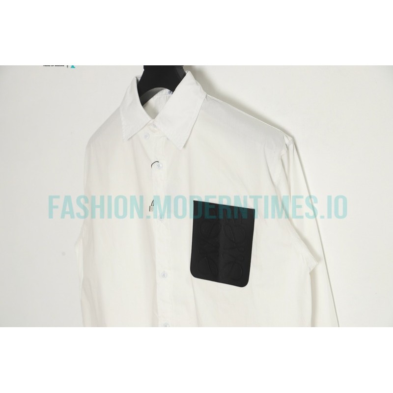 Loewe - Leather Label Pocket Embroidered Shirt With Long Sleeves