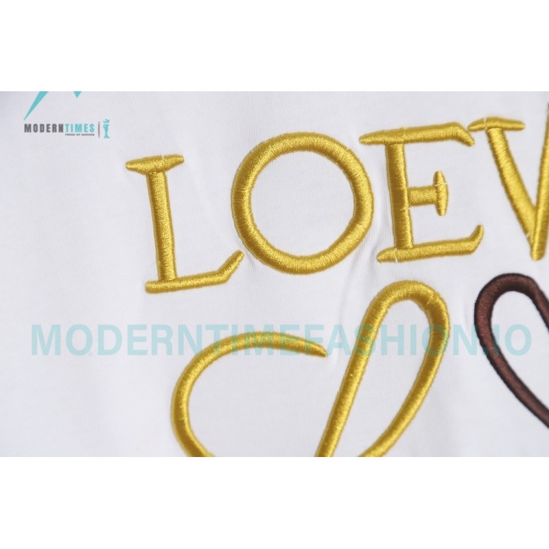 Loewe - 23FW Bright Thread Color Contrast Four-leaf Clover Embroidery Long Sleeve T-shirt