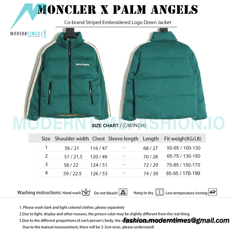 Moncler - Palm Angels Co-brand Striped Embroidered Logo Down Jacket