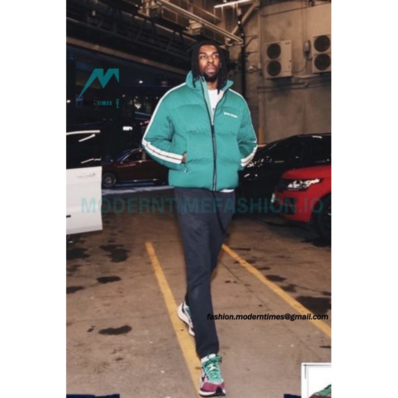 Moncler - Palm Angels Co-brand Striped Embroidered Logo Down Jacket
