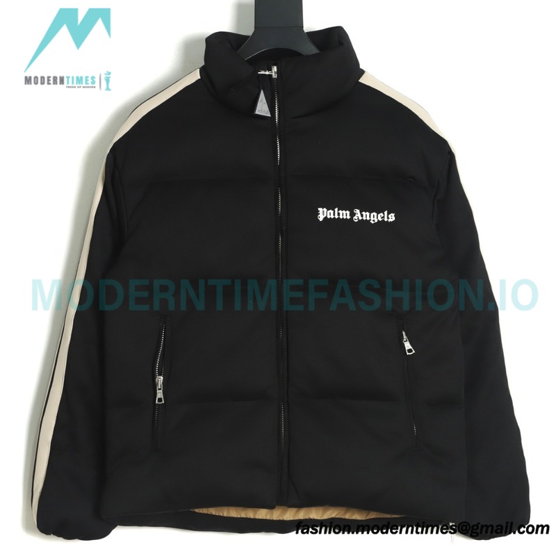 Moncler - Palm Angels Co-brand Striped Embroidered Logo Down Jacket
