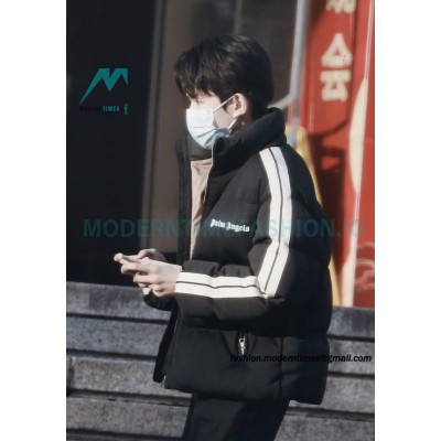 Moncler - Palm Angels Co-brand Striped Embroidered Logo Down Jacket