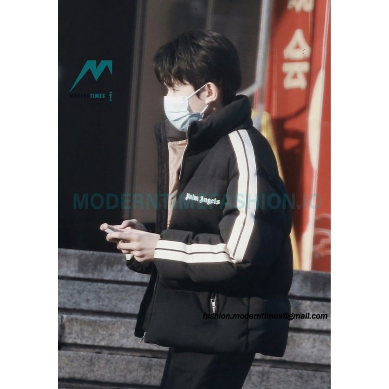 Moncler - Palm Angels Co-brand Striped Embroidered Logo Down Jacket