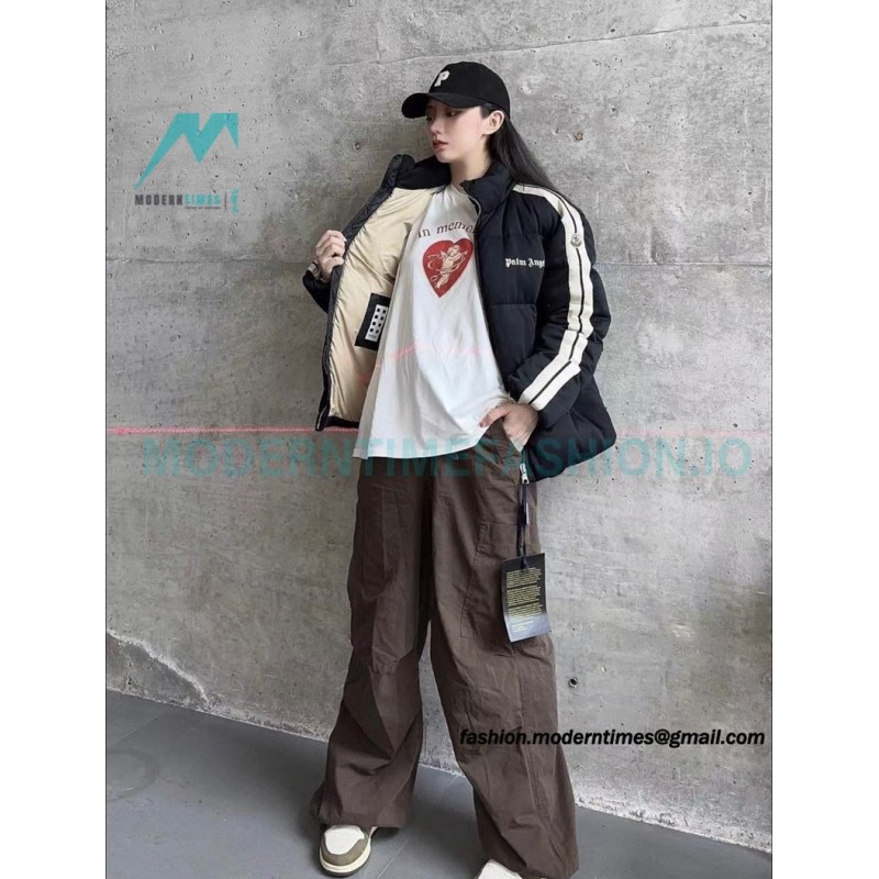 Moncler - Palm Angels Co-brand Striped Embroidered Logo Down Jacket