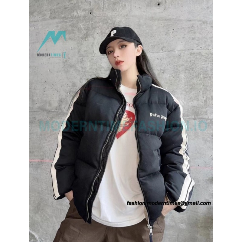 Moncler - Palm Angels Co-brand Striped Embroidered Logo Down Jacket