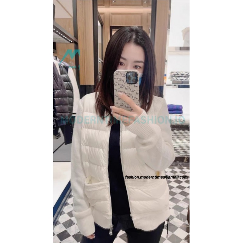 Moncler - 23FW Grenoble Series Knitted Patchwork Down Collar Casual Jacket