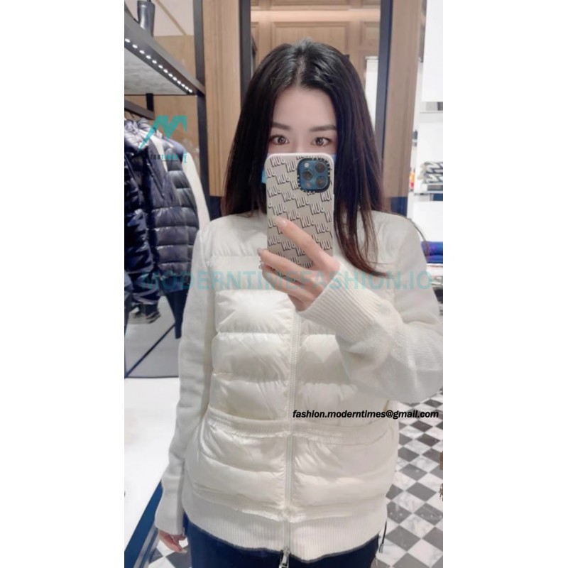 Moncler - 23FW Grenoble Series Knitted Patchwork Down Collar Casual Jacket
