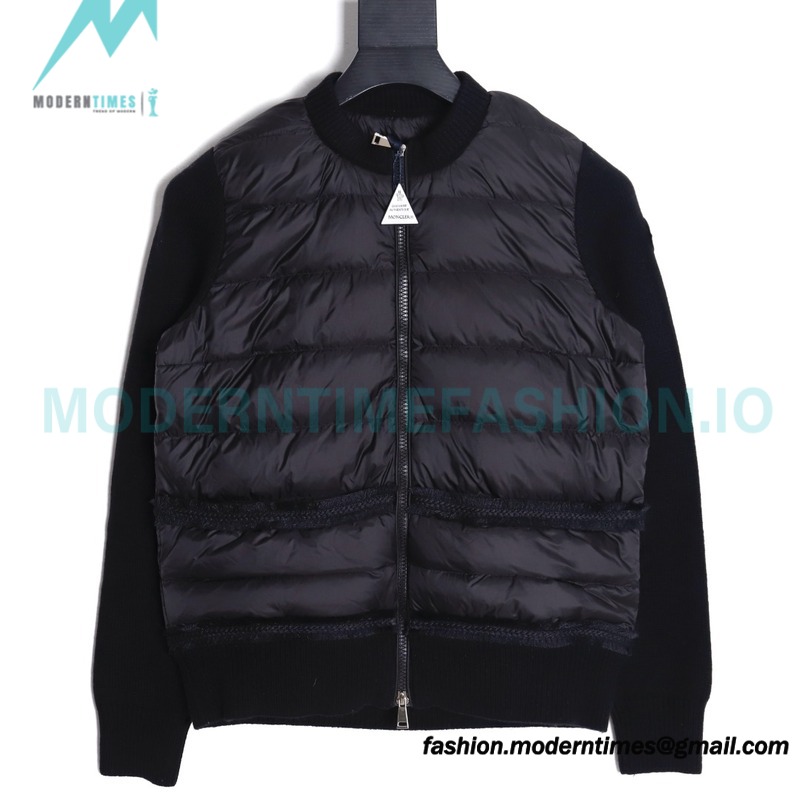 Moncler - 23FW Grenoble Series Knitted Patchwork Down Collar Casual Jacket
