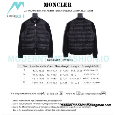 Moncler - 23FW Grenoble Series Knitted Patchwork Down Collar Casual Jacket