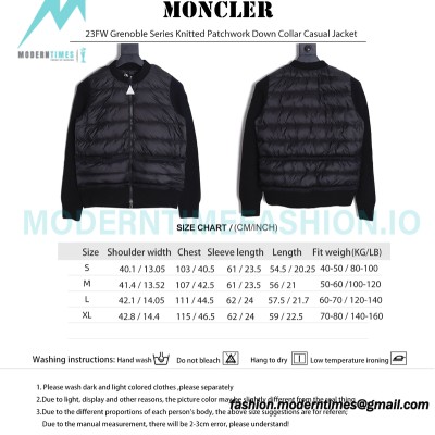 Moncler - 23FW Grenoble Series Knitted Patchwork Down Collar Casual Jacket