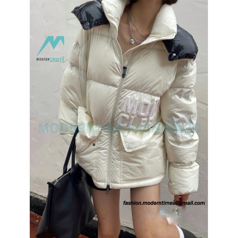 Moncler - 23FW Abbaye Logo Embroidered Short Down Jacket