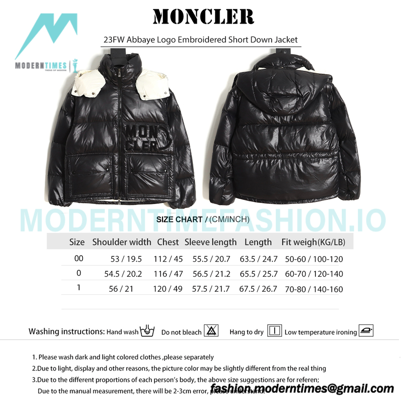 Moncler - 23FW Abbaye Logo Embroidered Short Down Jacket