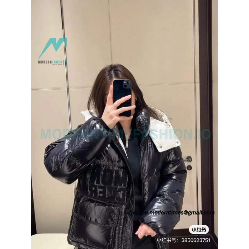 Moncler - 23FW Abbaye Logo Embroidered Short Down Jacket