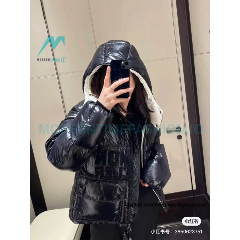 Moncler - 23FW Abbaye Logo Embroidered Short Down Jacket