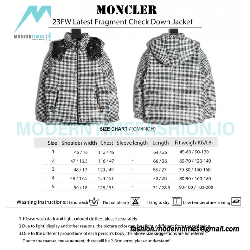  Moncler - 23FW Latest Fragment Check Down Jacket