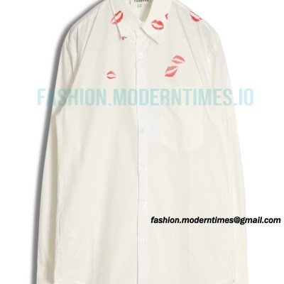 Maison Margiela -  Collar Lip Print Shirt