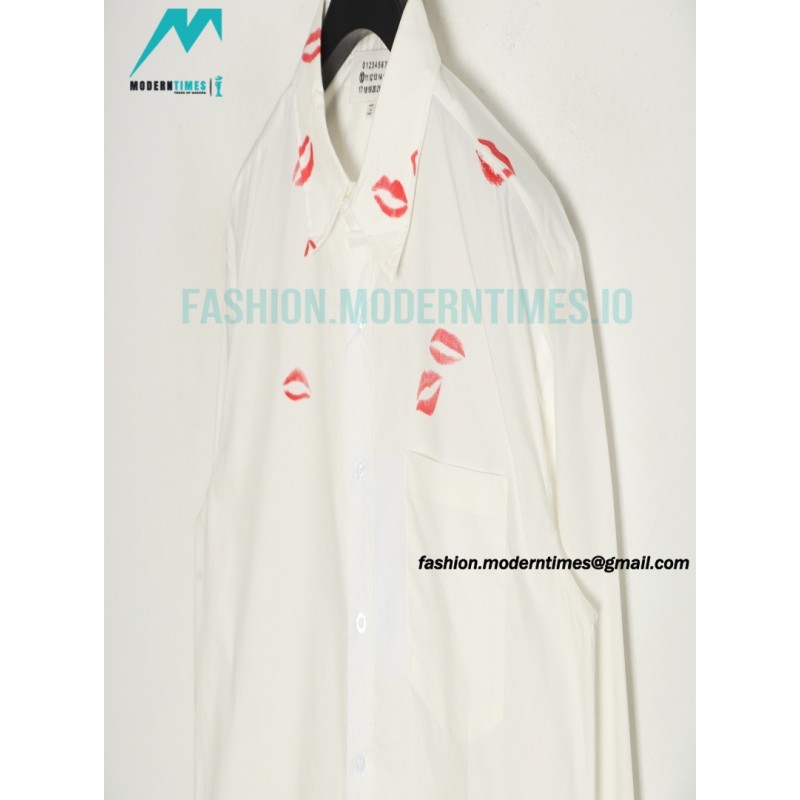 Maison Margiela -  Collar Lip Print Shirt