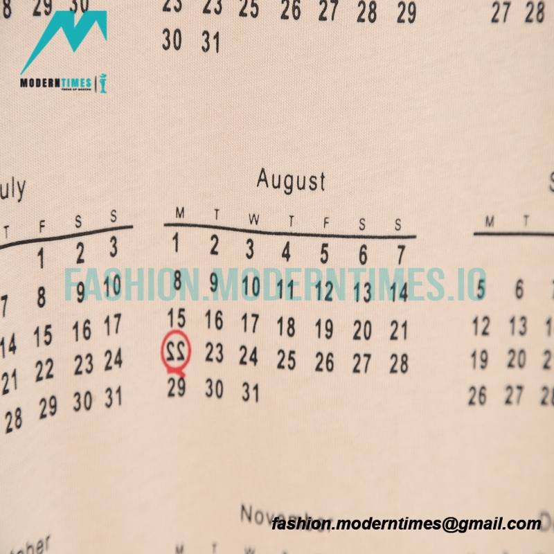   Maison Margiela - Classic Digital Calendar Printed Short Sleeve