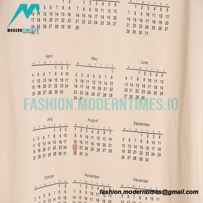   Maison Margiela - Classic Digital Calendar Printed Short Sleeve