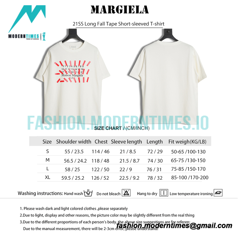 Maison Margiela - 21SS Long Fall Tape Short-sleeved T-shirt