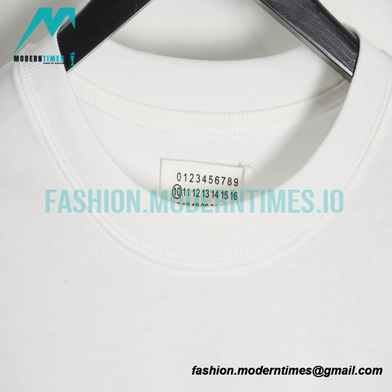 Maison Margiela - Black And White Reversed Letters Embroidered Short Sleeves