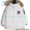 MLB - Chest Embroidered Logo Fur Collar Hooded Down Jacket